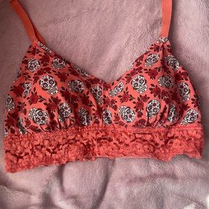 Torrid Lightly Lined Lace Skulls Bralette 1X